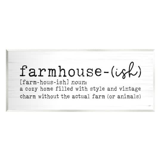 Stupell Industries Farmhouse-Ish Playful Definition Sign Birch Pattern Wall Plaque Art